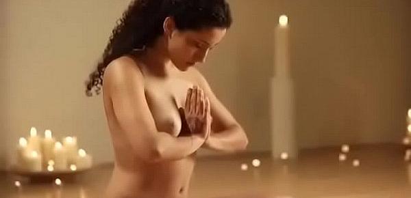  Indian girl yoga practicing